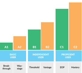 Level based, Online foreign language classes 